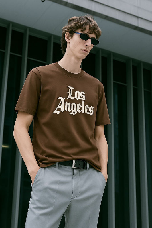 "Los Angeles" Graphic T-Shirt – Urban Street Style Drop Shoulder T-Shirt